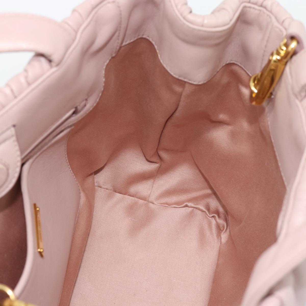 Miu Miu Hand Bag Leather 2way Pink Gold 5BG061 Auth am12025V