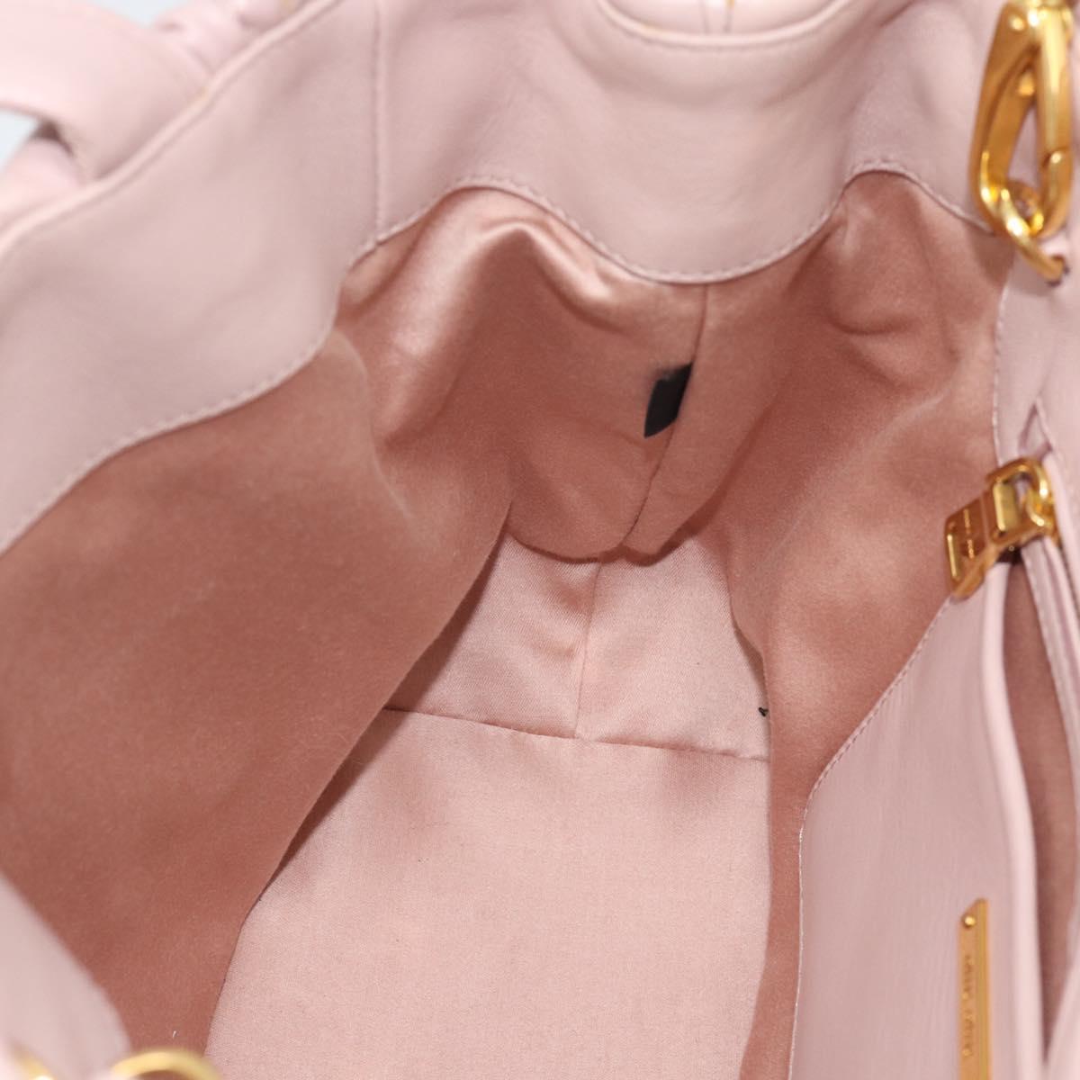 Miu Miu Hand Bag Leather 2way Pink Gold 5BG061 Auth am12025V
