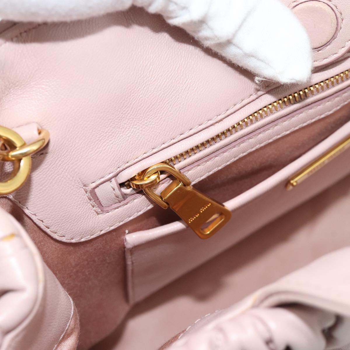 Miu Miu Hand Bag Leather 2way Pink Gold 5BG061 Auth am12025V