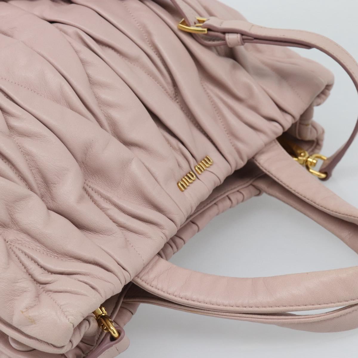 Miu Miu Hand Bag Leather 2way Pink Gold 5BG061 Auth am12025V