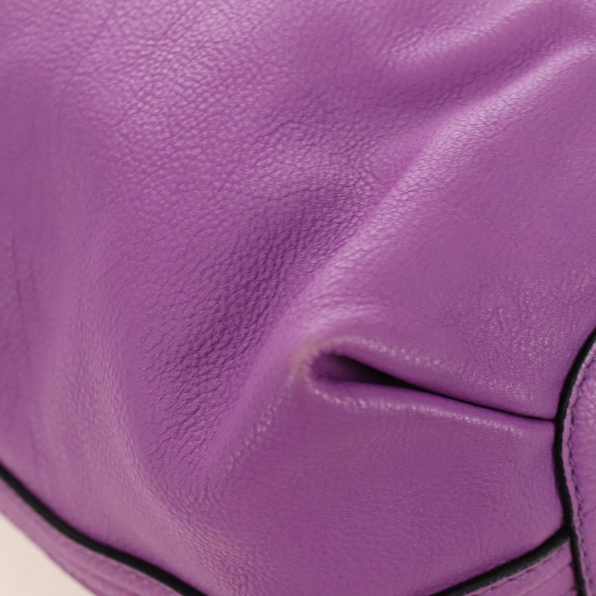 Chloe Elsie Hand Bag Leather 2way Purple Gold Auth am12030V