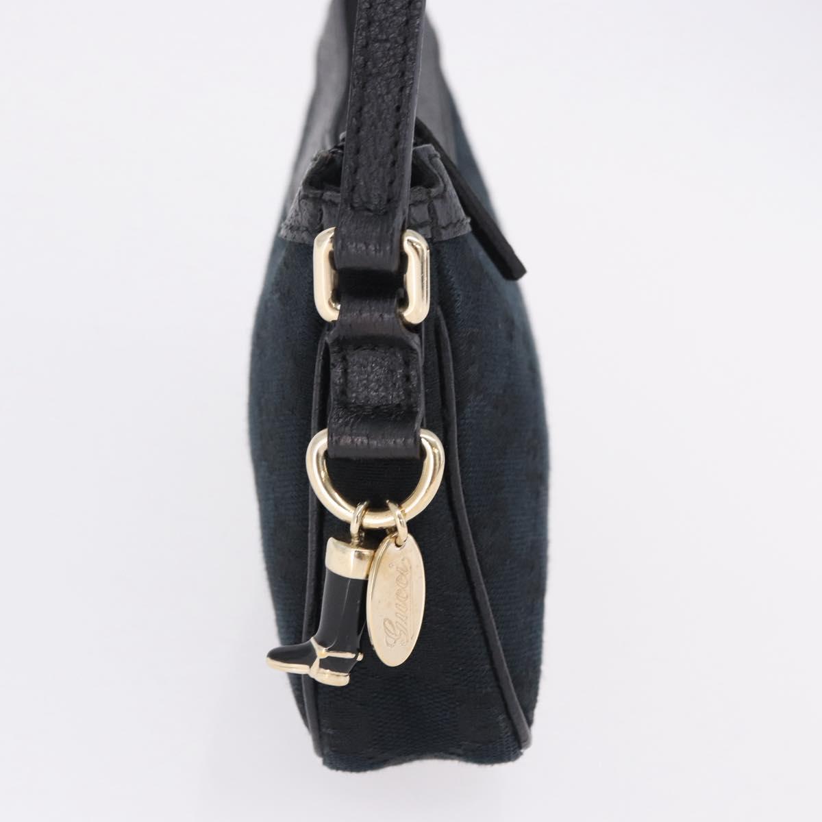 GUCCI GG Canvas Accessory Pouch Black 154432 Auth am12031V