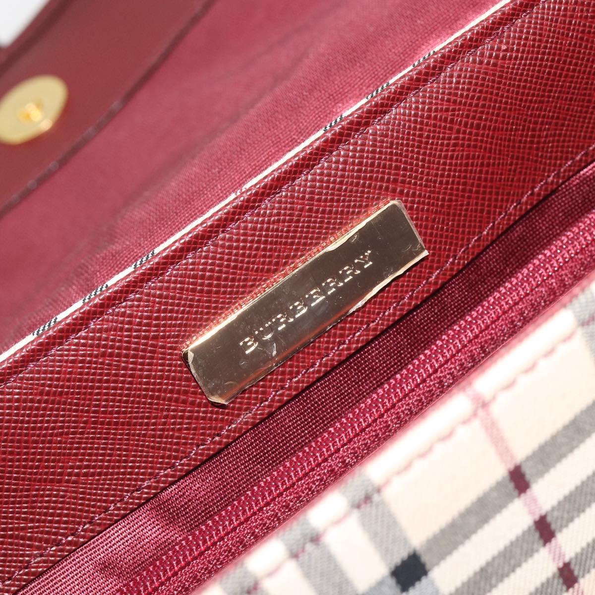 BURBERRY Nova Check Hand Bag Canvas Beige Gold Auth am12032V