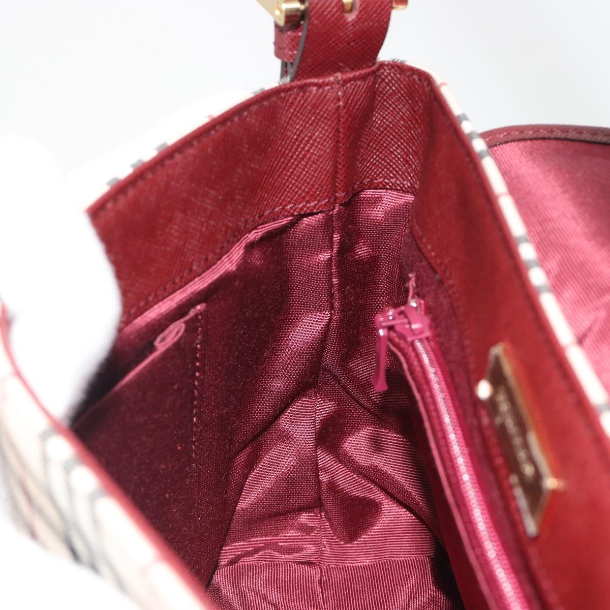 BURBERRY Nova Check Hand Bag Canvas Beige Gold Auth am12032V