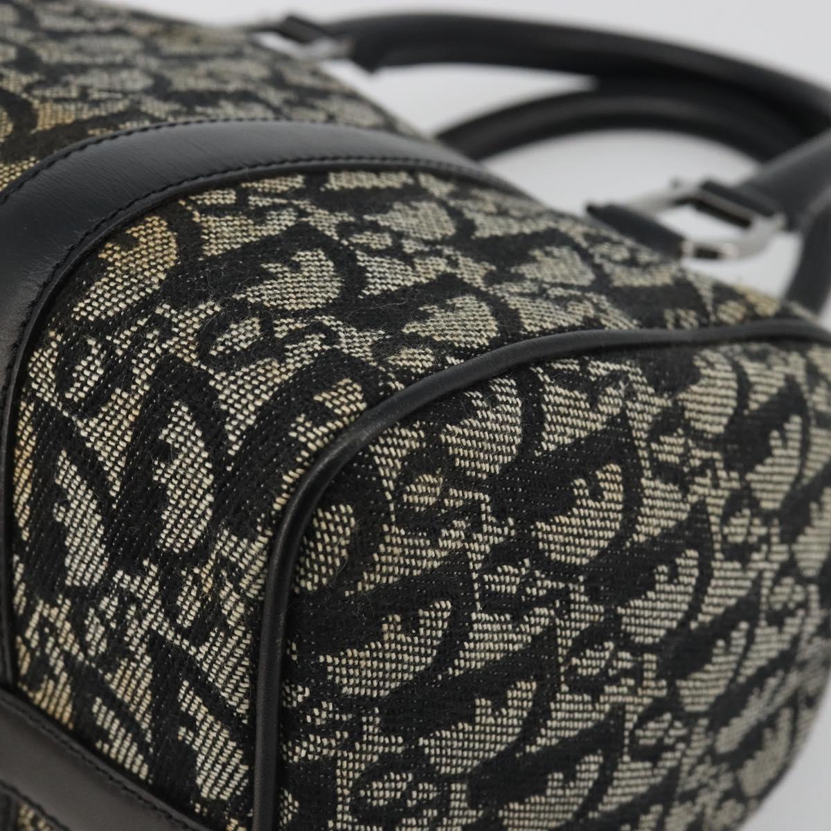 Christian Dior Trotter Canvas Hand Bag Navy Silver Auth am12033A