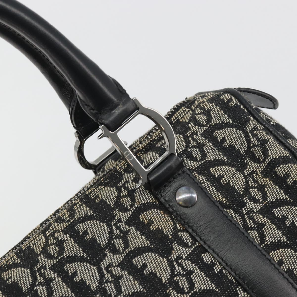 Christian Dior Trotter Canvas Hand Bag Navy Silver Auth am12033A