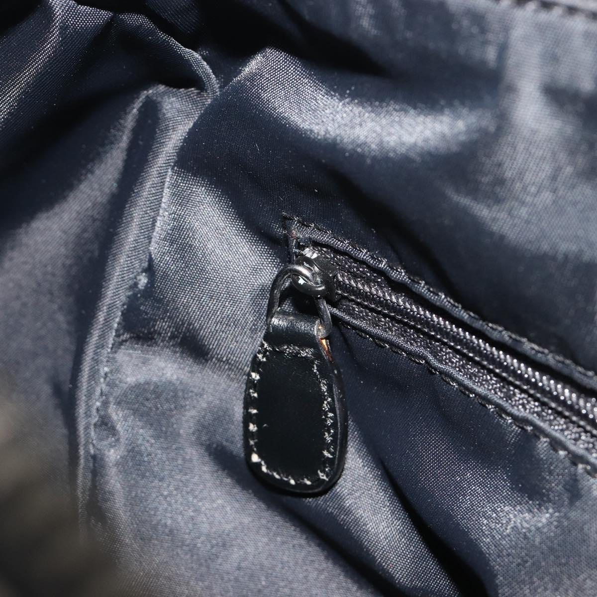 Christian Dior Trotter Canvas Hand Bag Navy Silver Auth am12033A