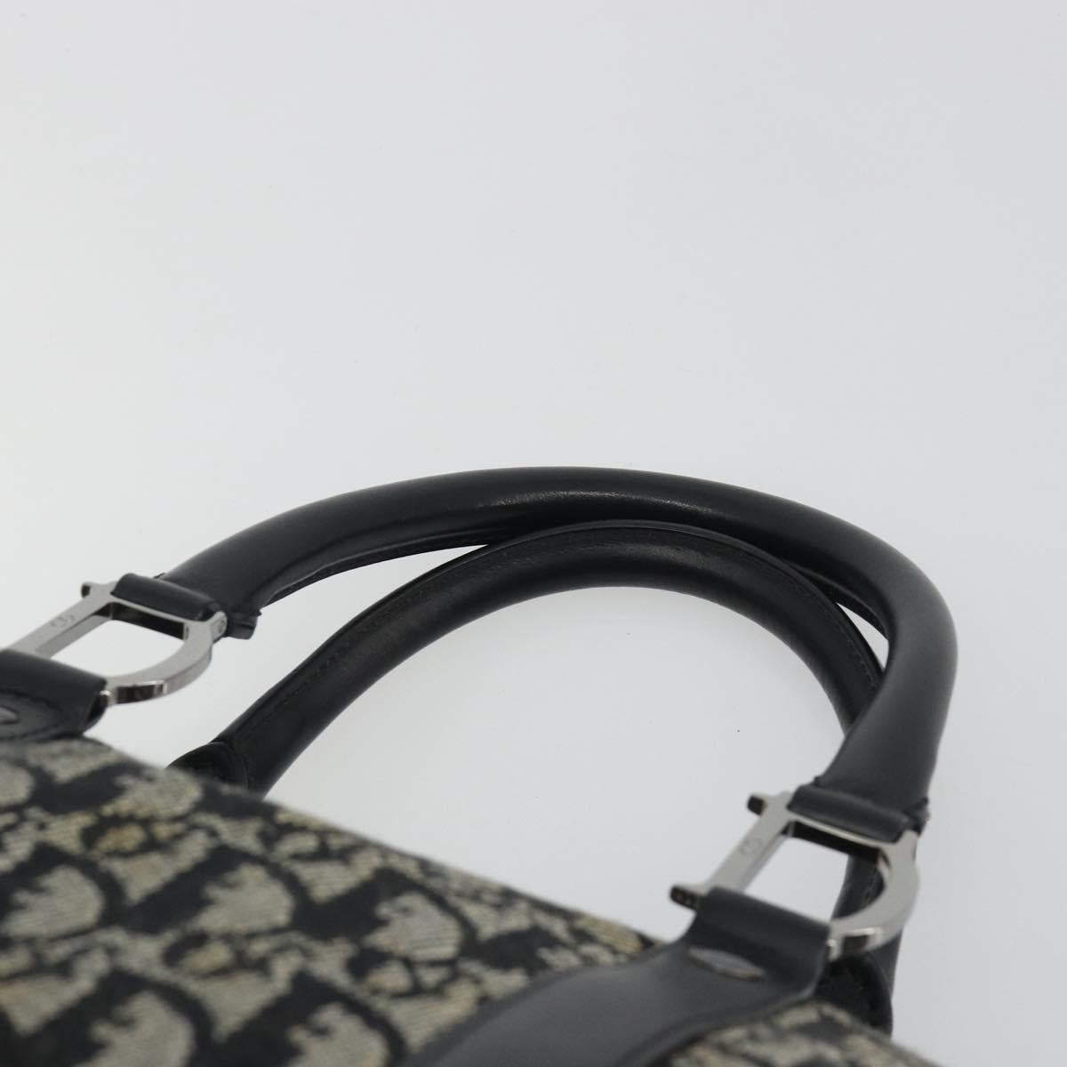 Christian Dior Trotter Canvas Hand Bag Navy Silver Auth am12033A