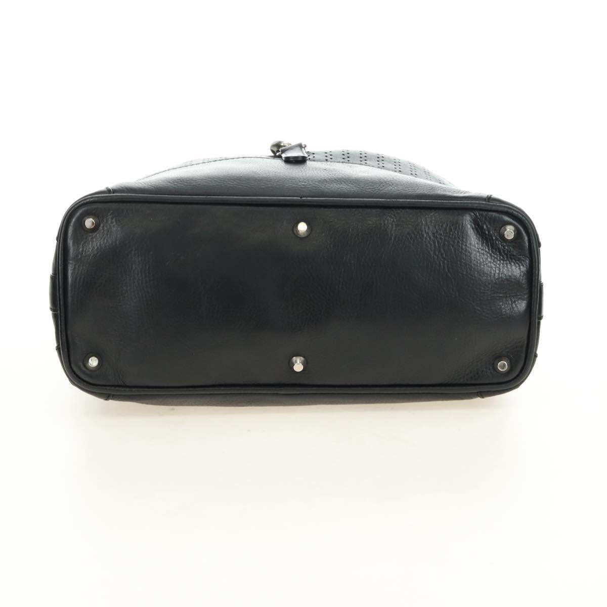 Chloe Kerala Hand Bag Leather Black Silver Auth am12038V