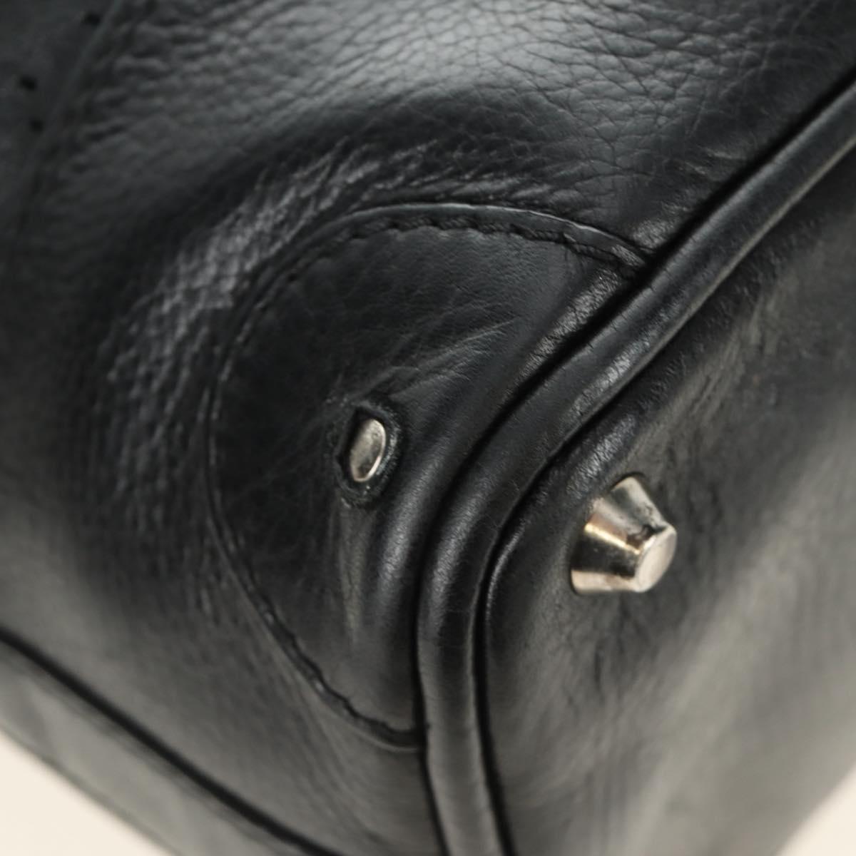 Chloe Kerala Hand Bag Leather Black Silver Auth am12038V