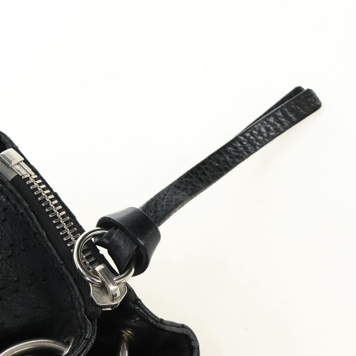 Chloe Kerala Hand Bag Leather Black Silver Auth am12038V