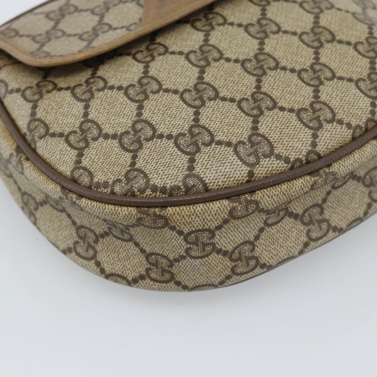 GUCCI GG Supreme Shoulder Bag PVC Beige Gold 56 02 600 Auth am12045