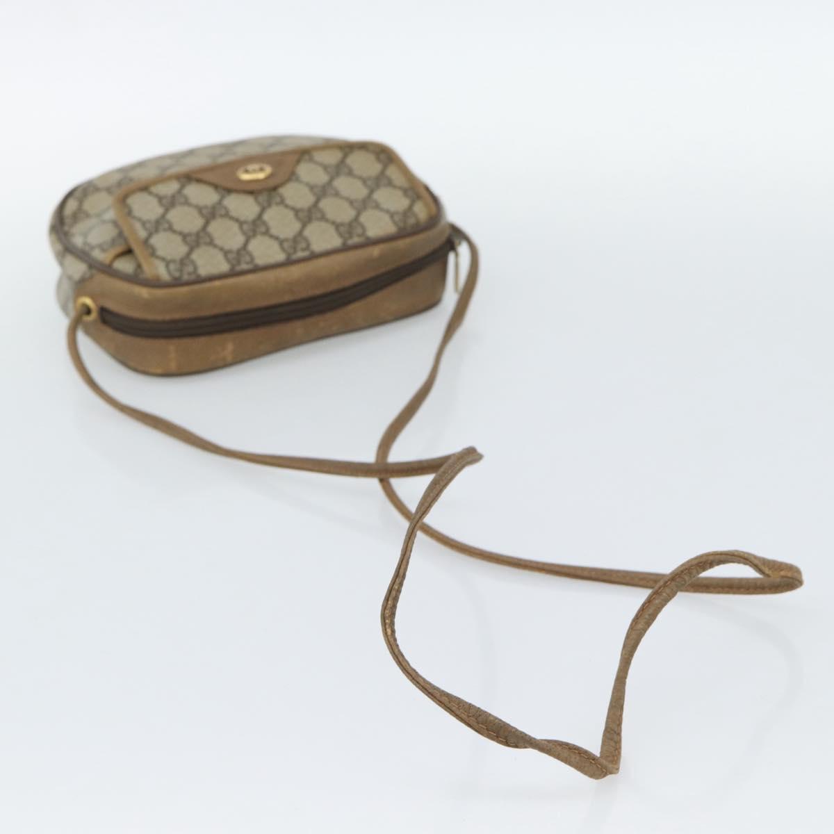 GUCCI GG Supreme Shoulder Bag PVC Beige Gold 56 02 600 Auth am12045