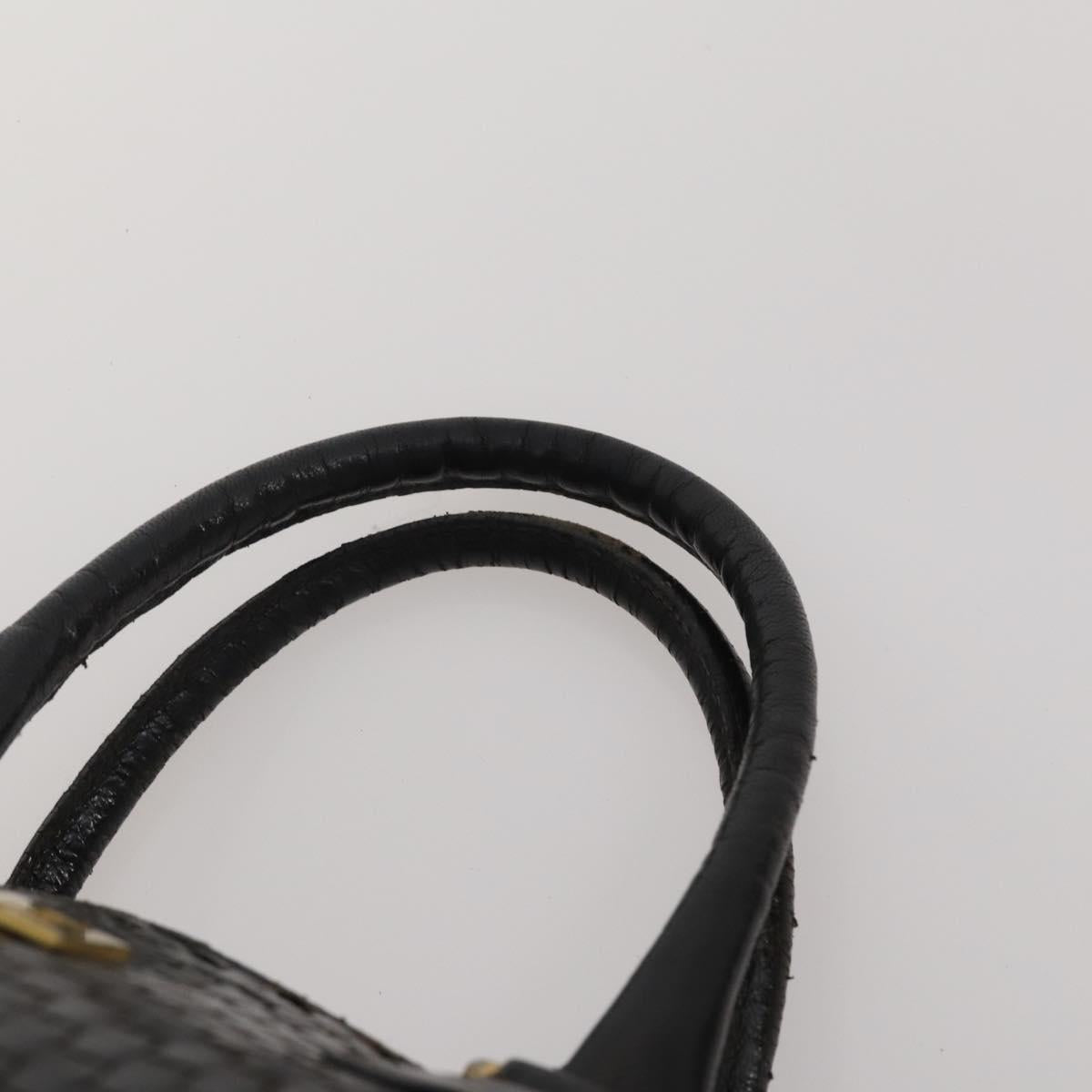 FENDI Zucca Canvas Hand Bag Leather 2 Set Brown Black Auth am12050