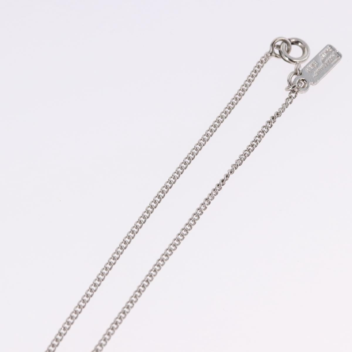 Salvatore Ferragamo Gancini Rhinestone Heart Necklace metal Silver Auth am12057V