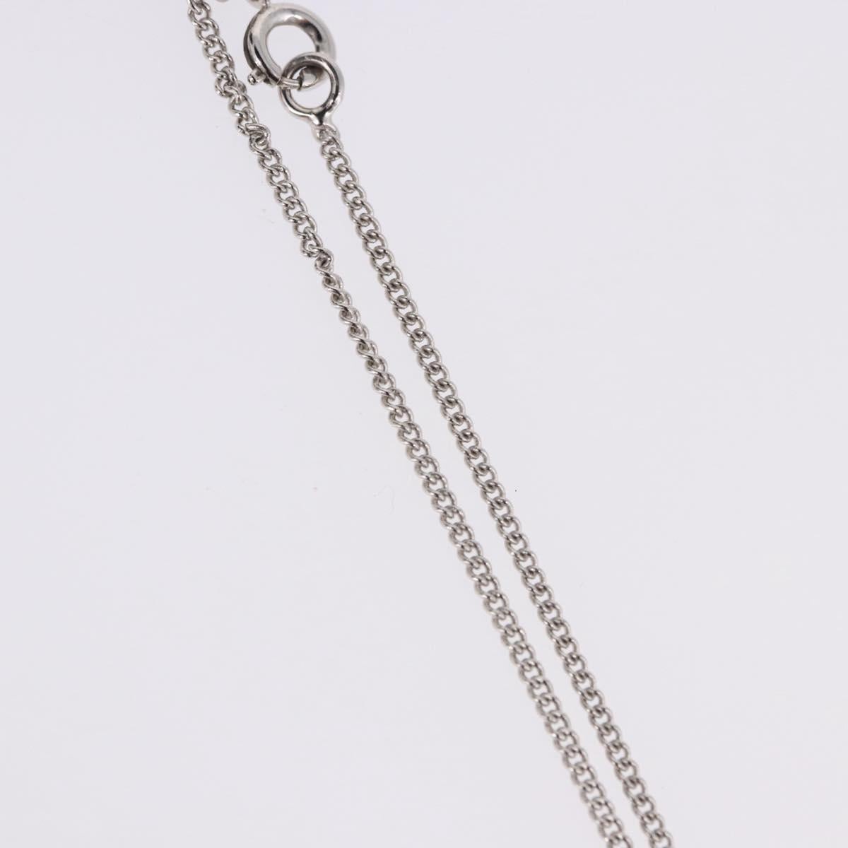 Salvatore Ferragamo Gancini Rhinestone Heart Necklace metal Silver Auth am12057V