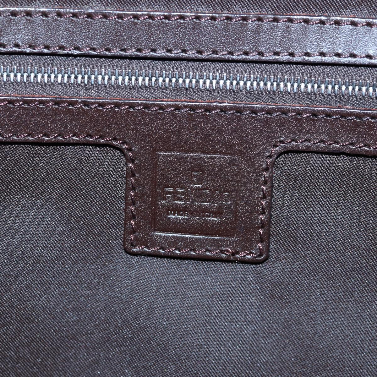 FENDI Zucca Canvas Mamma Baguette Shoulder Bag Brown Black Auth am12058V
