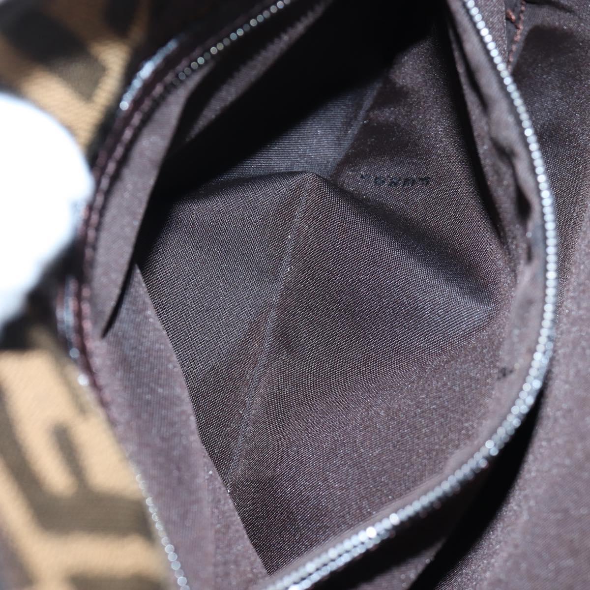 FENDI Zucca Canvas Mamma Baguette Shoulder Bag Brown Black Auth am12058V