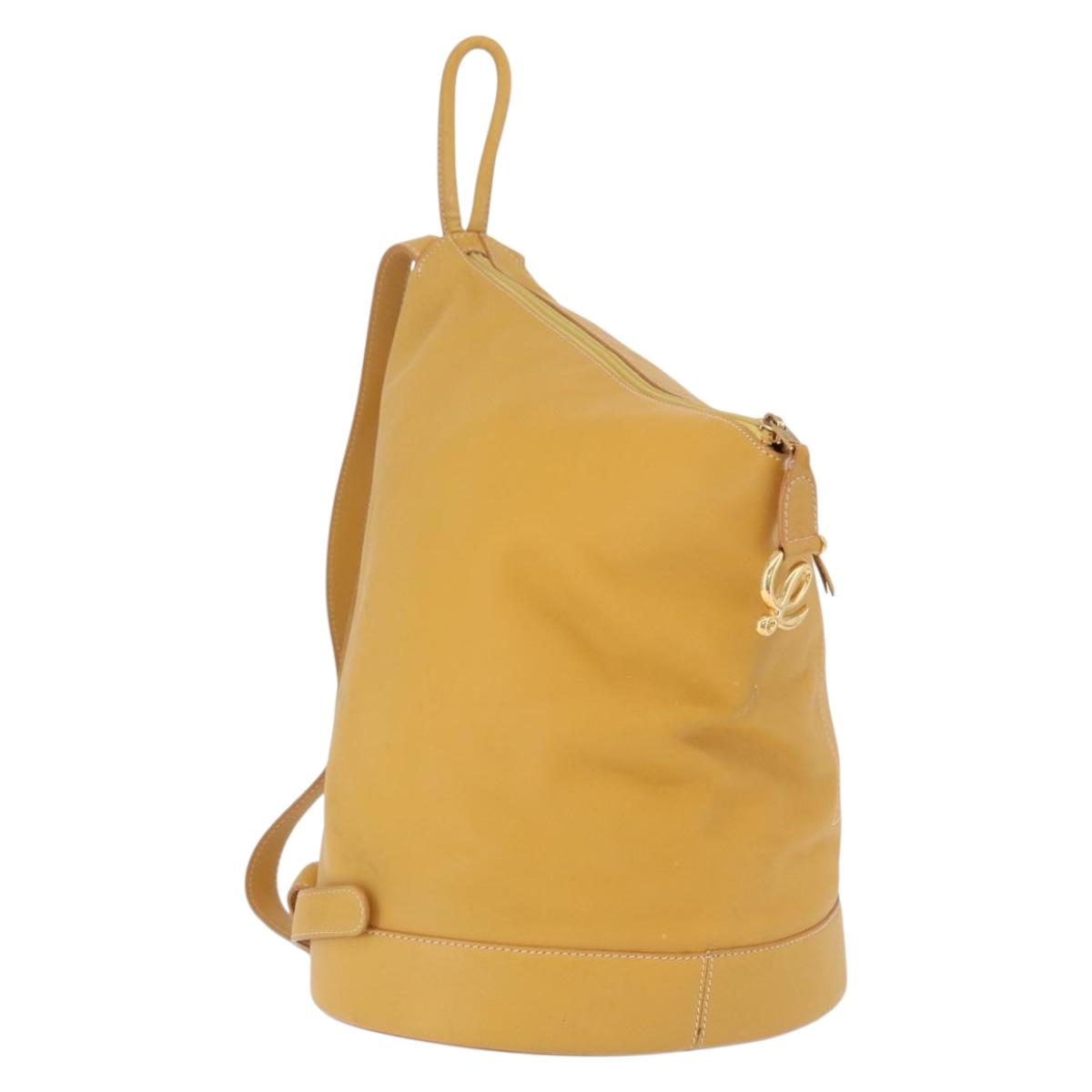 LOEWE Anton Backpack Leather Yellow Gold Auth am12060A