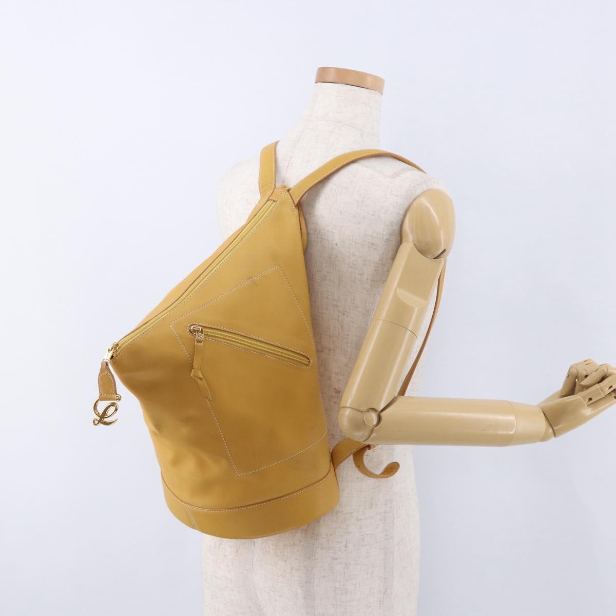 LOEWE Anton Backpack Leather Yellow Gold Auth am12060A
