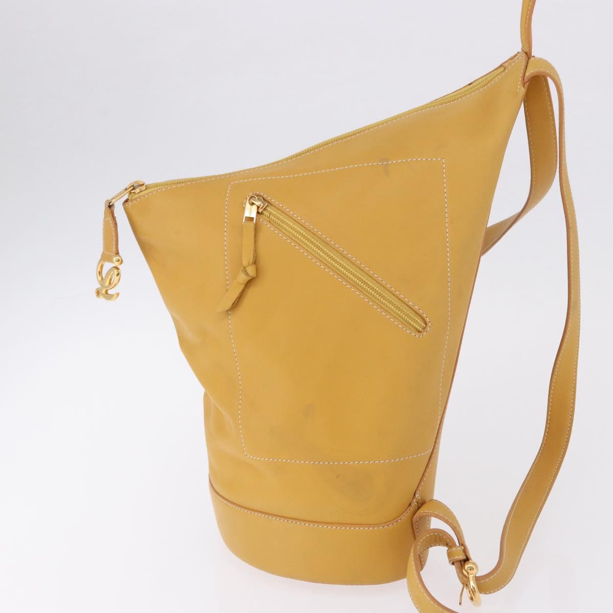 LOEWE Anton Backpack Leather Yellow Gold Auth am12060A