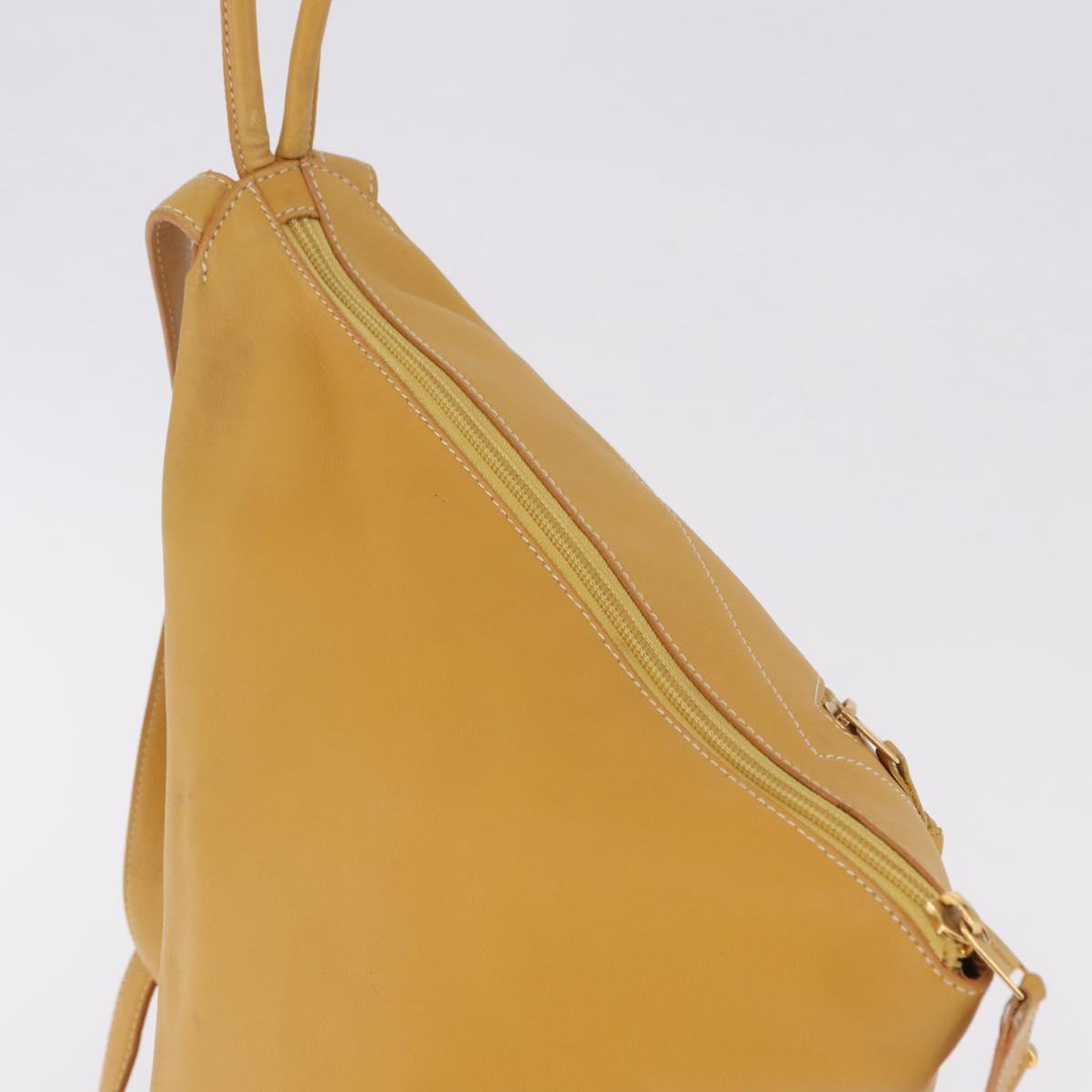 LOEWE Anton Backpack Leather Yellow Gold Auth am12060A