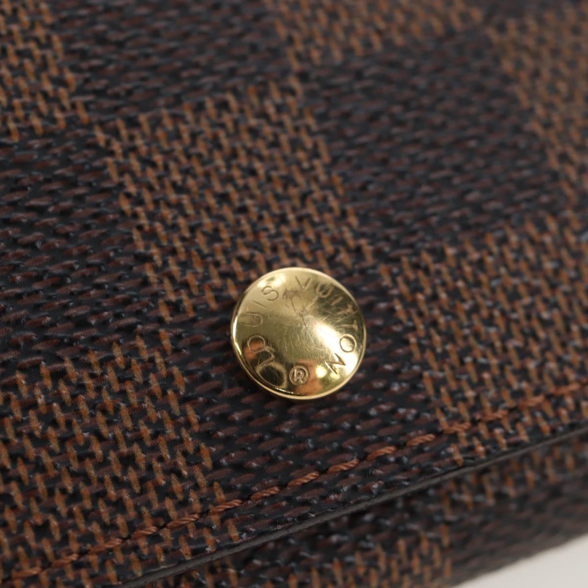 LOUIS VUITTON Damier Ebene Porte Monnaie Billets Tresor N61730 LV Auth am12062V