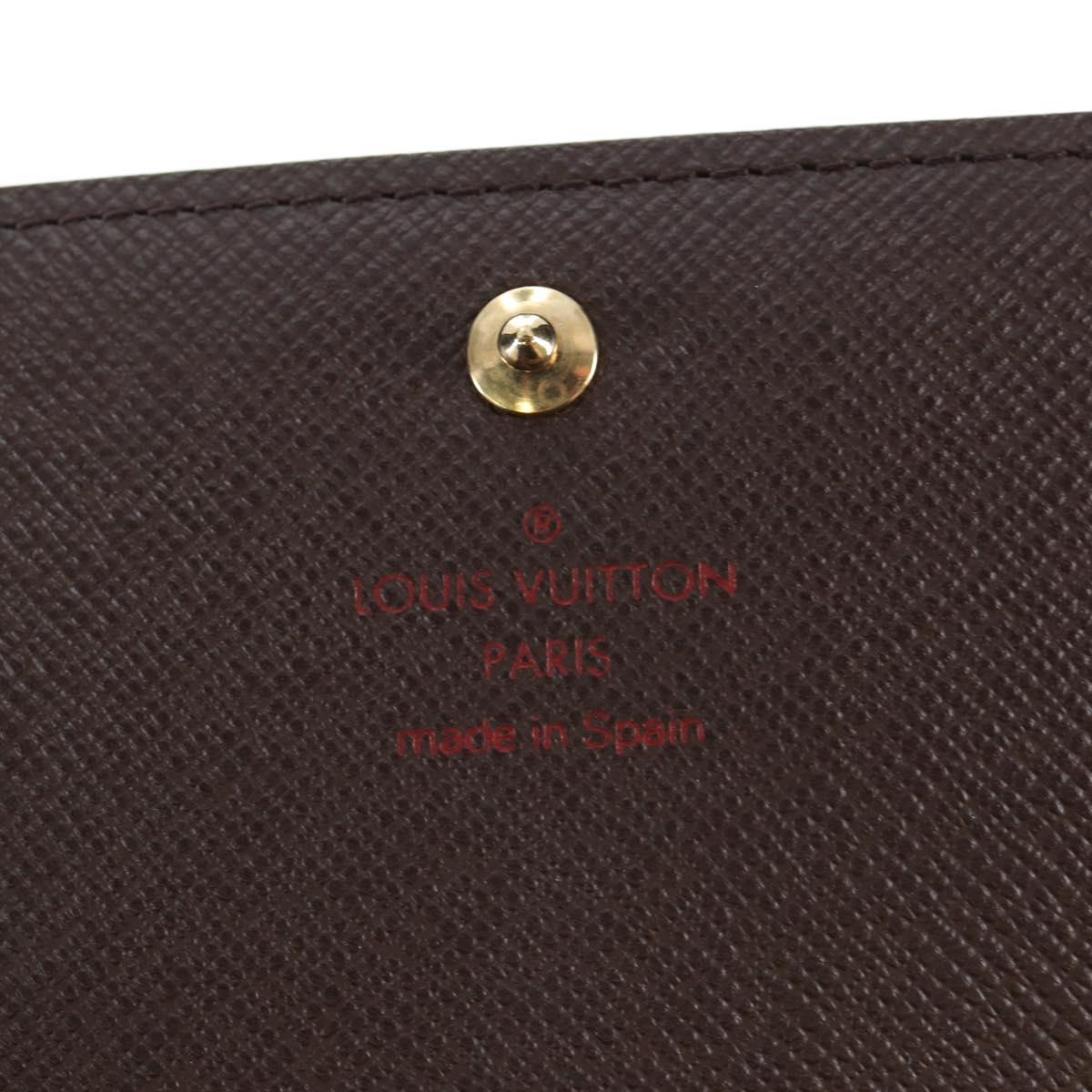 LOUIS VUITTON Damier Ebene Porte Monnaie Billets Tresor N61730 LV Auth am12062V