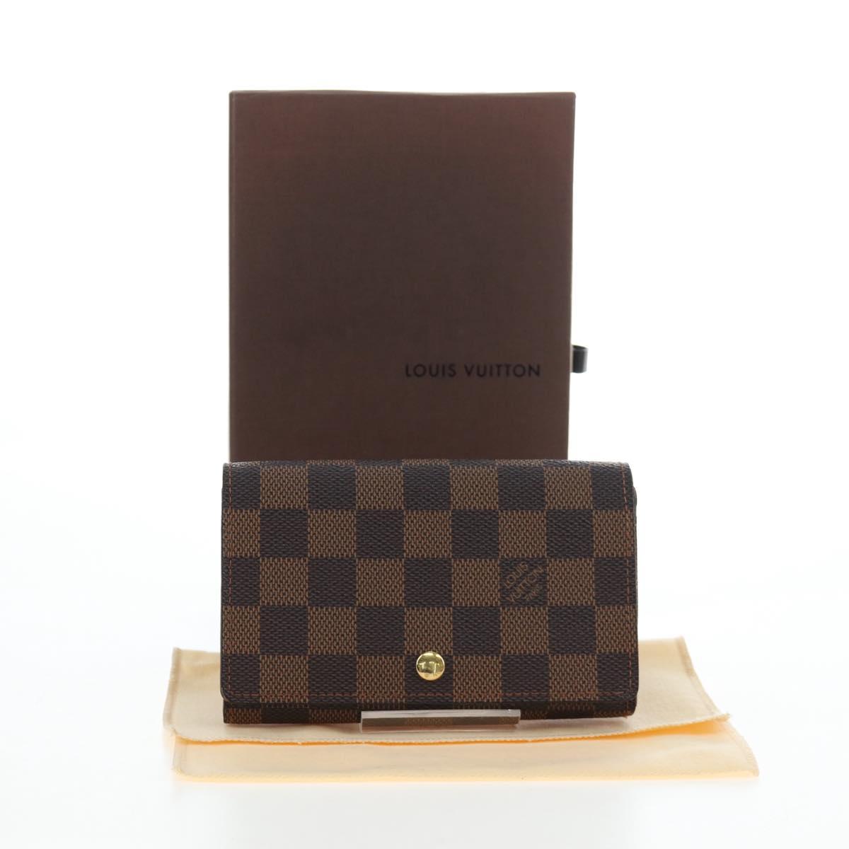 LOUIS VUITTON Damier Ebene Porte Monnaie Billets Tresor N61730 LV Auth am12062V