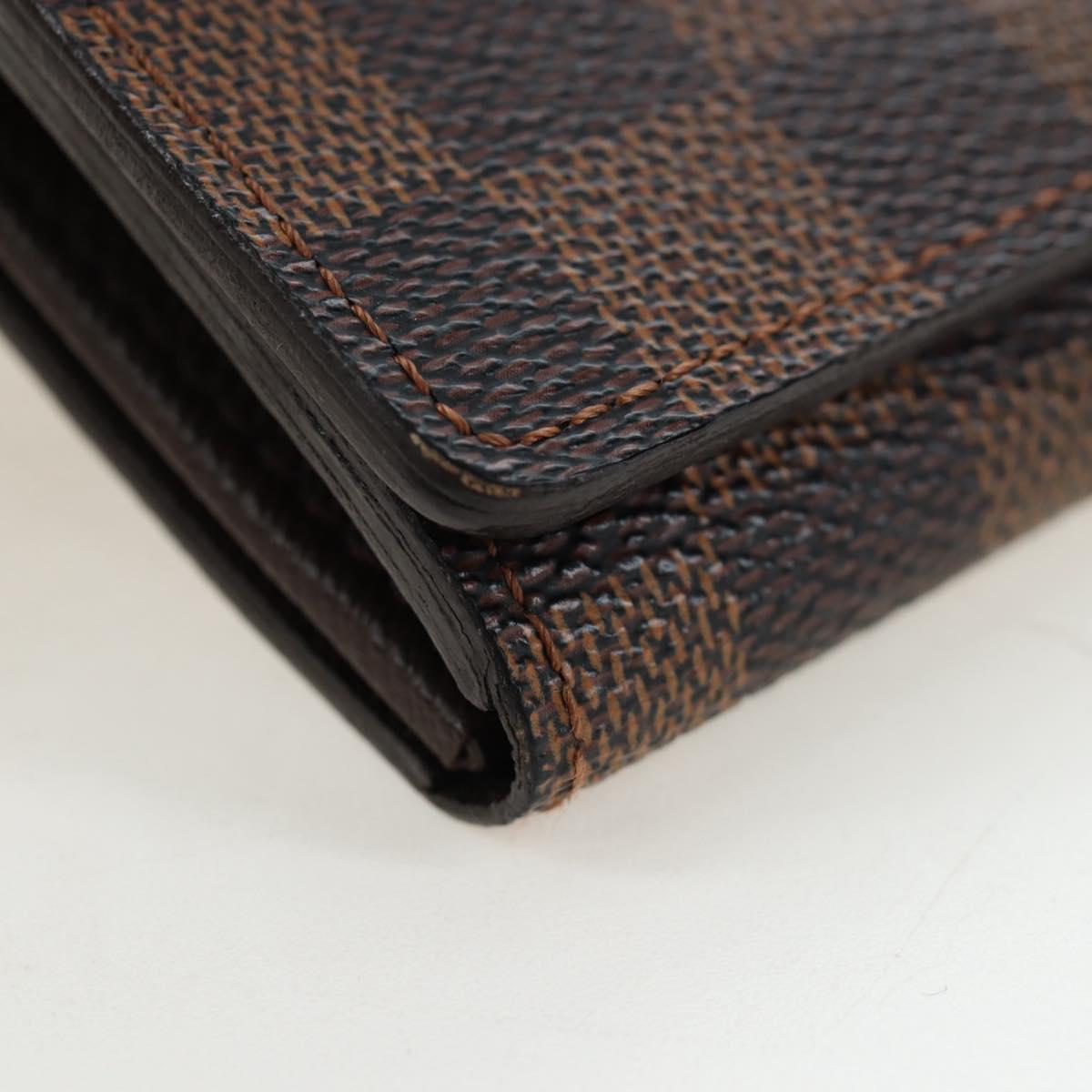 LOUIS VUITTON Damier Ebene Porte Monnaie Billets Tresor N61730 LV Auth am12062V