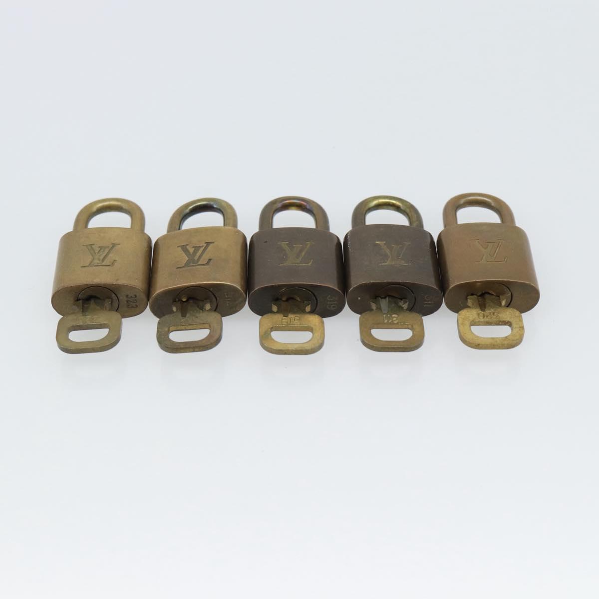 LOUIS VUITTON Padlock 10 Set Padlock metal Gold LV Auth am12065