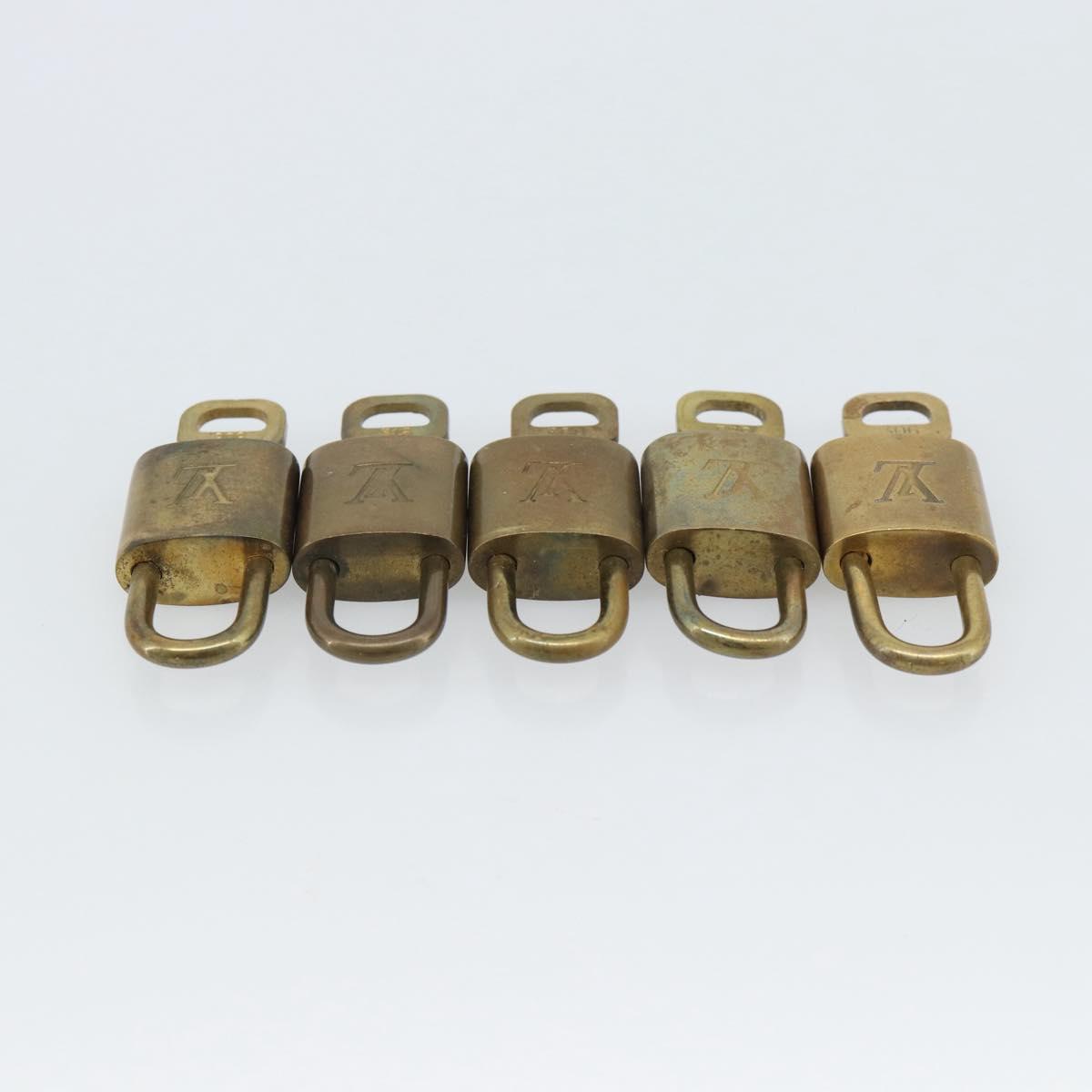 LOUIS VUITTON Padlock 10 Set Padlock metal Gold LV Auth am12066