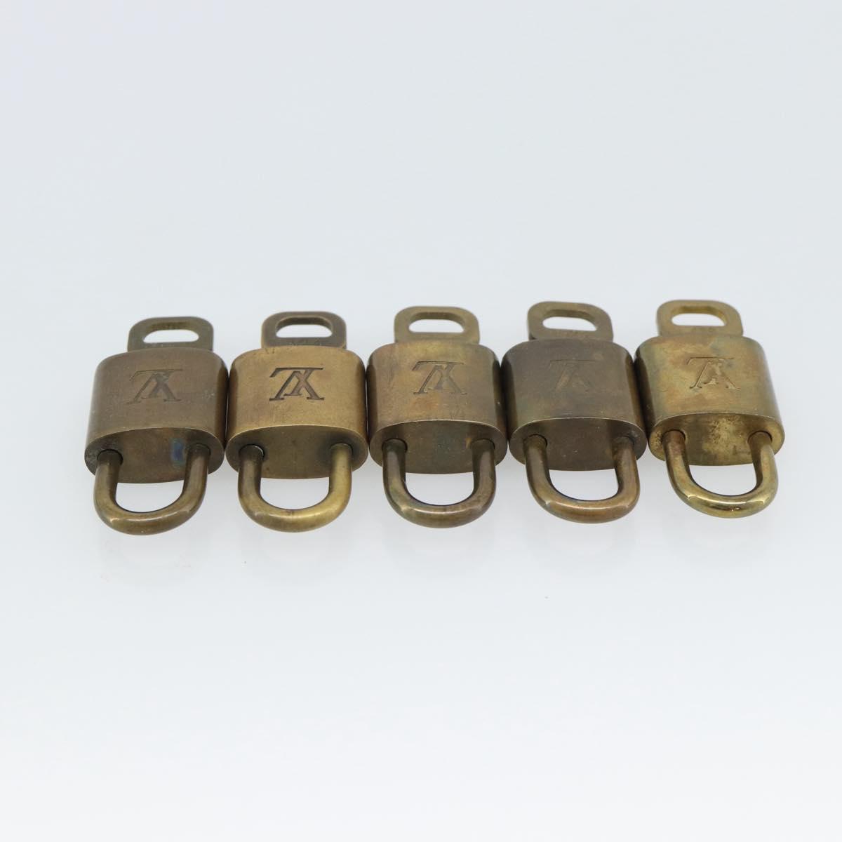 LOUIS VUITTON Padlock 10 Set Padlock metal Gold LV Auth am12066