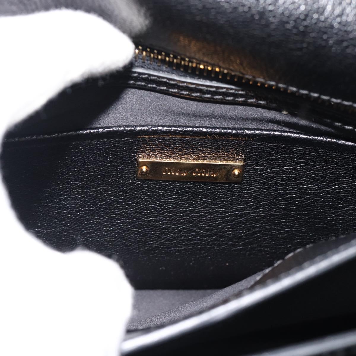 Miu Miu Ready lock Hand Bag Leather 2way Black Gold Auth am12067V