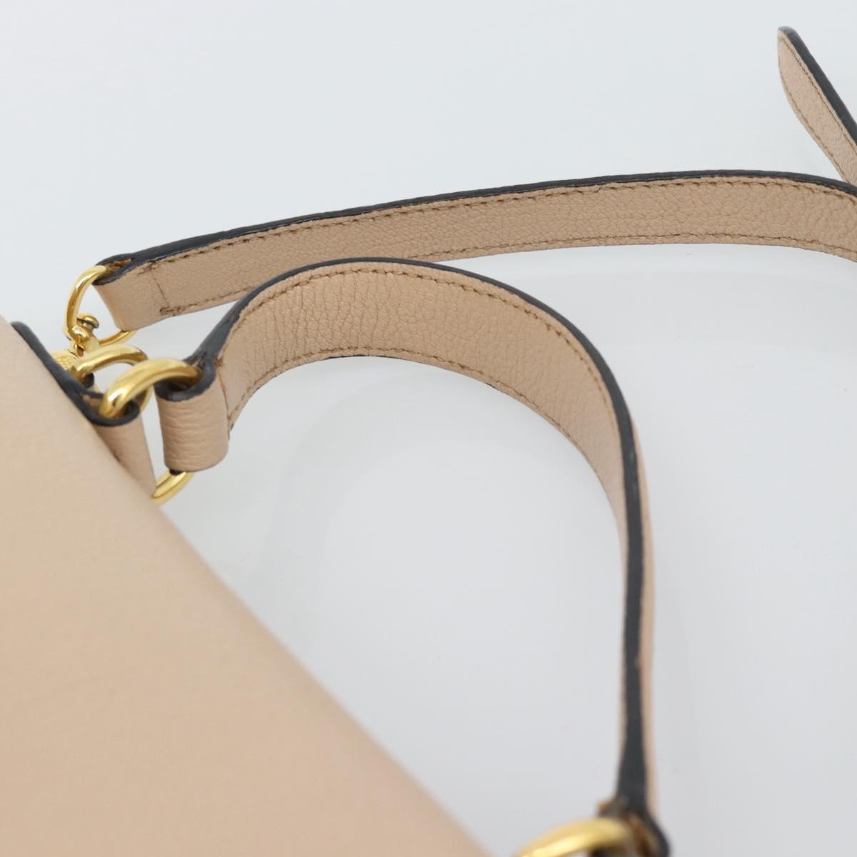 Miu Miu Ready lock Hand Bag Leather 2way Black Gold Auth am12067V