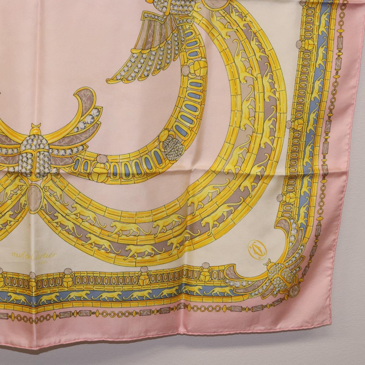 CARTIER Scarf Silk Pink Auth am12074