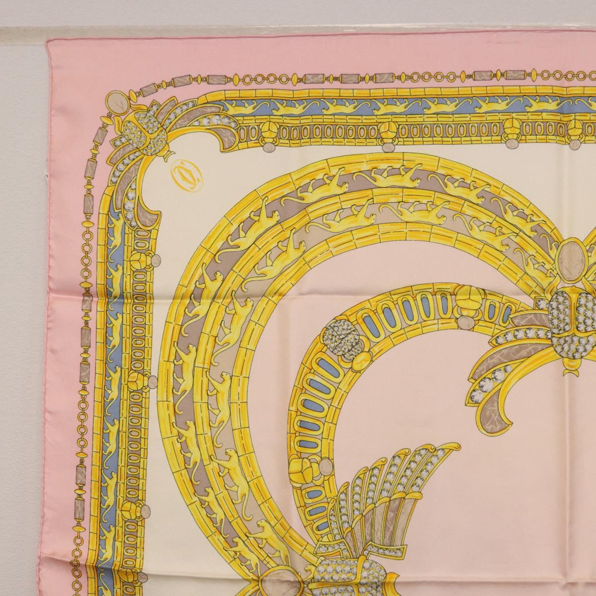 CARTIER Scarf Silk Pink Auth am12074