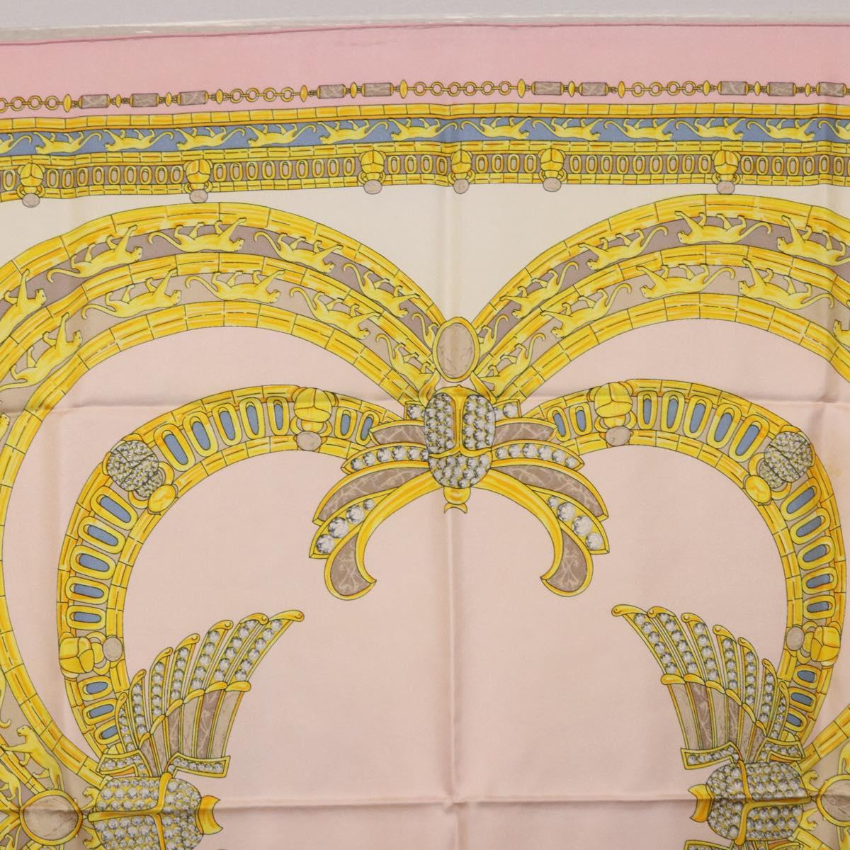 CARTIER Scarf Silk Pink Auth am12074