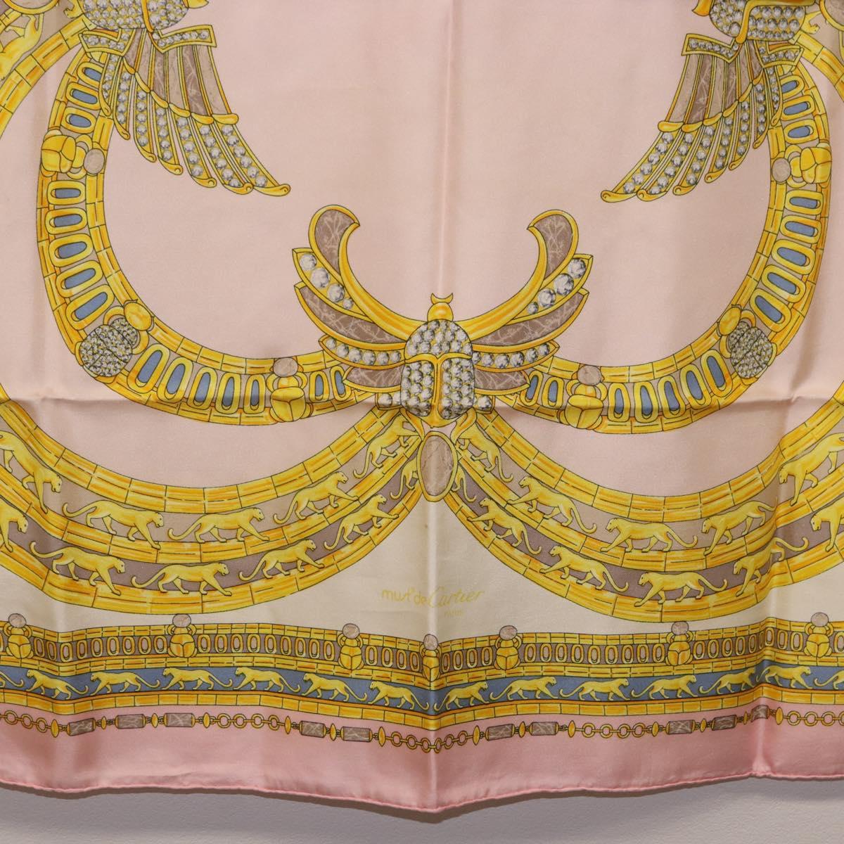 CARTIER Scarf Silk Pink Auth am12074