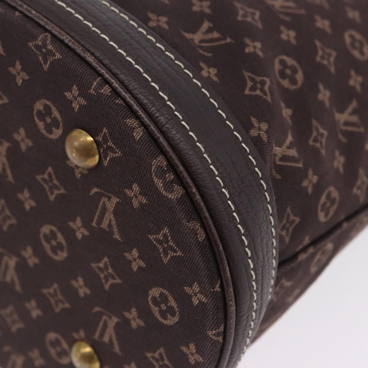 LOUIS VUITTON Monogram Mini Lin Bucket PM Bag Brown M95226 LV Auth am12082V