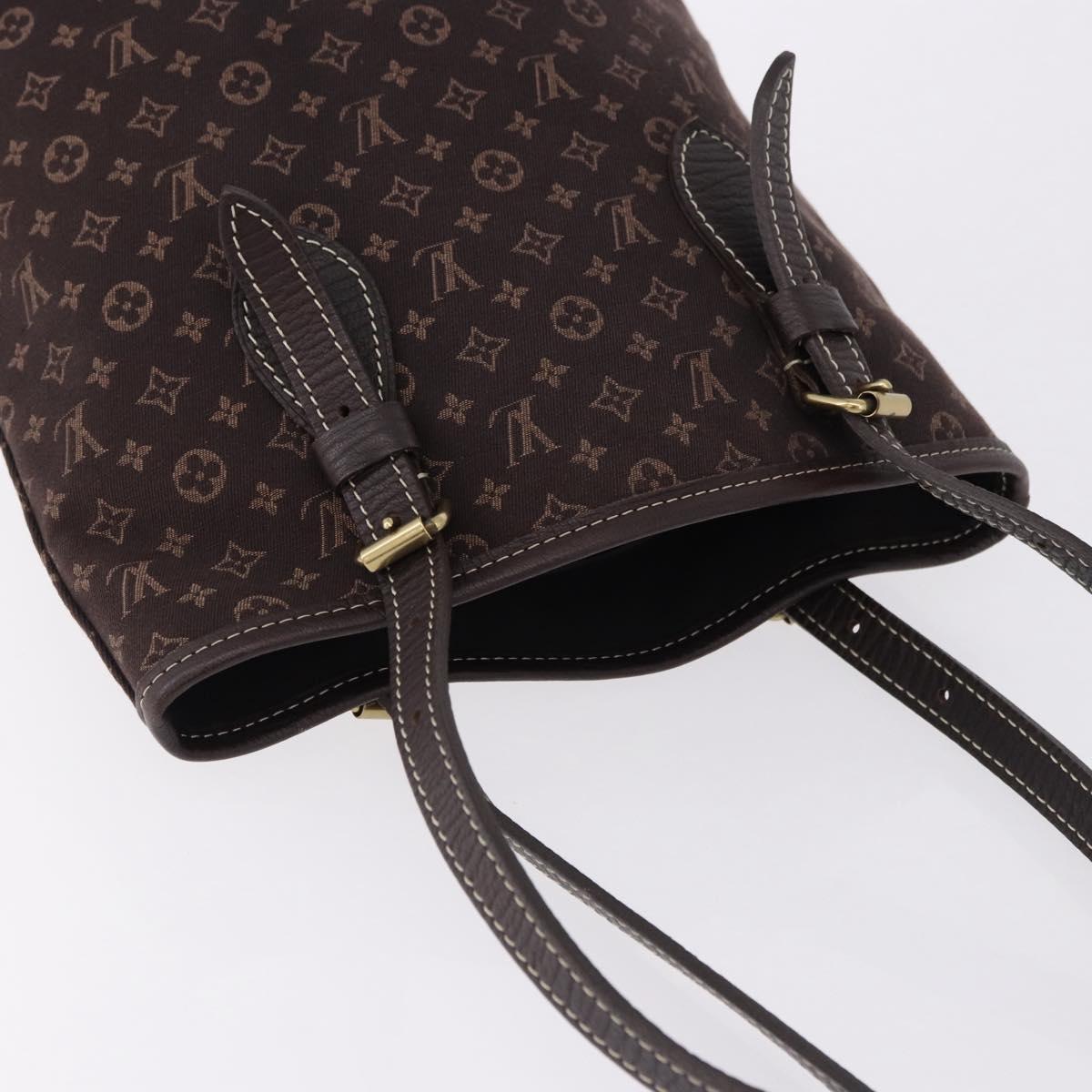 LOUIS VUITTON Monogram Mini Lin Bucket PM Bag Brown M95226 LV Auth am12082V
