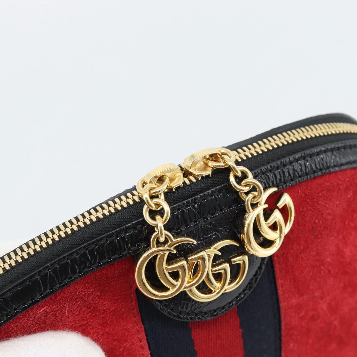 GUCCI Ophidia Sherry Line Shoulder Bag Leather Red Gold 499621 Auth am12084A