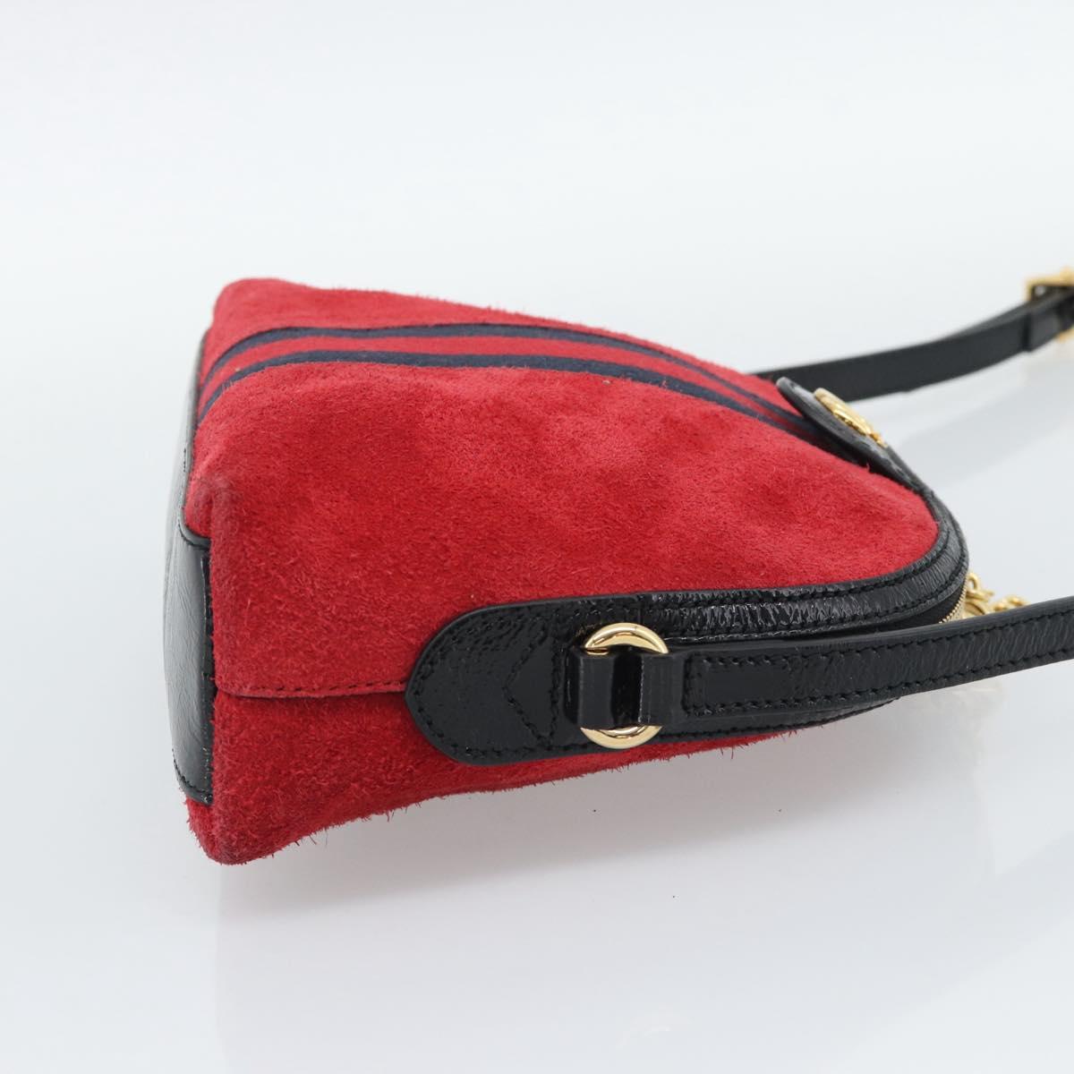 GUCCI Ophidia Sherry Line Shoulder Bag Leather Red Gold 499621 Auth am12084A