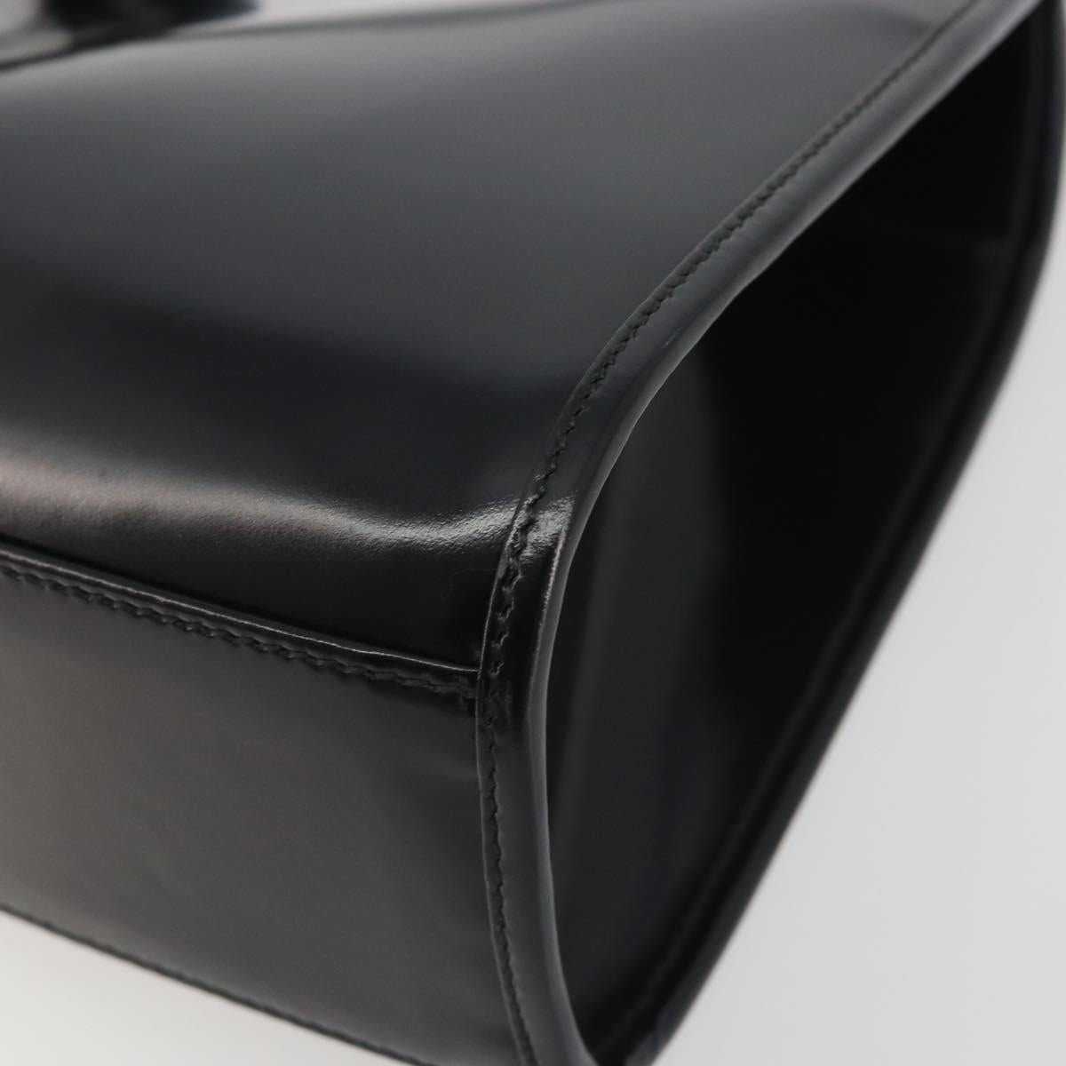 GUCCI Jackie Hand Bag Patent leather Black Silver 002 1068 Auth am12087V