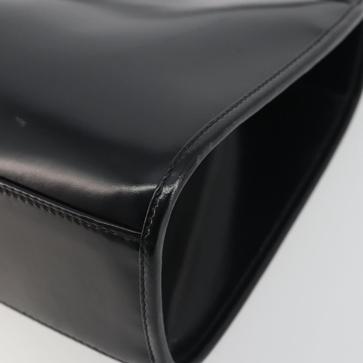 GUCCI Jackie Hand Bag Patent leather Black Silver 002 1068 Auth am12087V