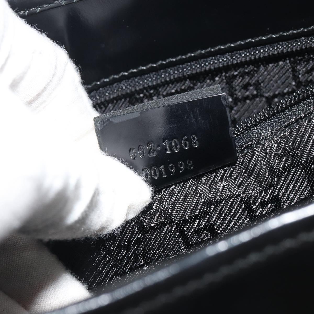 GUCCI Jackie Hand Bag Patent leather Black Silver 002 1068 Auth am12087V