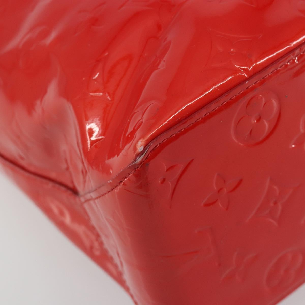 LOUIS VUITTON Monogram Vernis Reade MM Hand Bag Red Rouge M91086 Auth am12088V