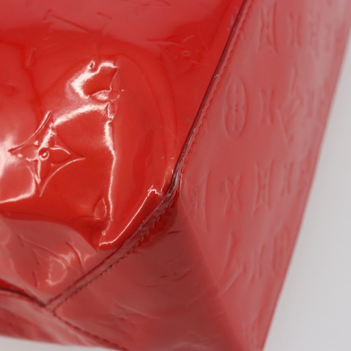 LOUIS VUITTON Monogram Vernis Reade MM Hand Bag Red Rouge M91086 Auth am12088V