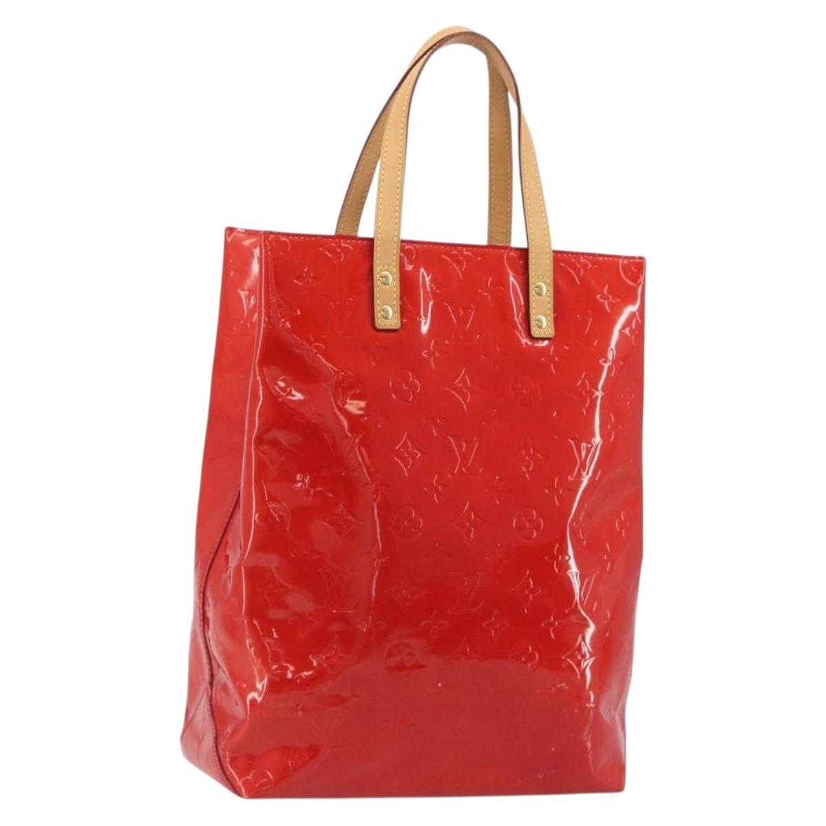 LOUIS VUITTON Monogram Vernis Reade MM Hand Bag Red Rouge M91086 Auth am12088V
