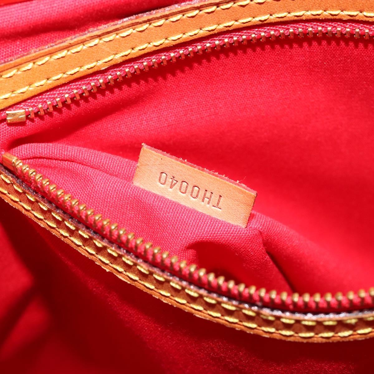 LOUIS VUITTON Monogram Vernis Reade MM Hand Bag Red Rouge M91086 Auth am12088V